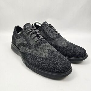 Cole Haan Mens 12 M 2.Zerogrand Stitchlite Oxford Knit Shoes Black Magnet C27563